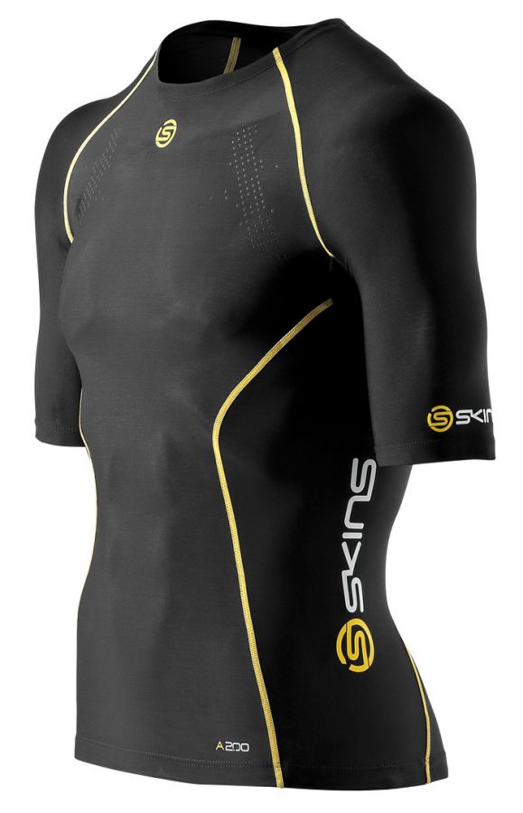 SKINS A200 Mens Short Sleeve Top - Black