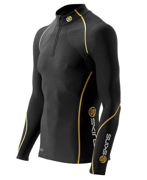 SKINS A200 Mens Thermal Long Sleeve Top w Neck and Zip