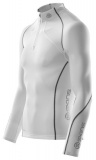 SKINS A200 Mens Thermal Long Sleeve Top w Neck and Zip - White