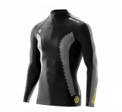 SKINS DNAmic Thermal Mens L/S MckNeck w zip Black/Pewter (pánské zateplené kompresní triko SKINS)