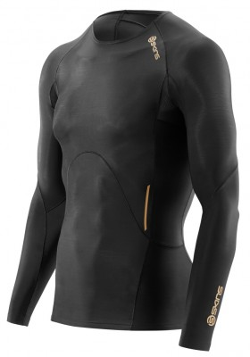 Kompresní prádlo SKINS A400 Mens Long Sleeve Top - Black (pánské aktivní kompresní triko s dlouhým rukávem)