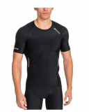Kompresní prádlo SKINS A400 Mens Short Sleeve Top - Black (pánské aktivní kompresní triko s krátkým rukávem SKINS)