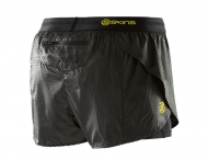SKINS DNAmic Womens Superpose Shorts - Black/Limoncello (dámské kompresní dvojité kraťasy SKINS)