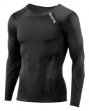 SKINS RY400 DNAmic Elite Mens Long Sleeve Top, Black (pánské kompresní regenerační triko s dlouhým rukávem)