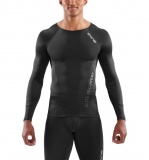 SKINS RY400 DNAmic Elite Mens Long Sleeve Top, Black (pánské kompresní regenerační triko s dlouhým rukávem)