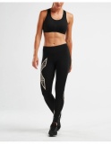 Dámské kompresní legíny 2XU Mid-Rise Compression Tights, Champagne