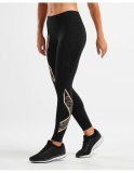 Dámské kompresní legíny 2XU Mid-Rise Compression Tights, Champagne