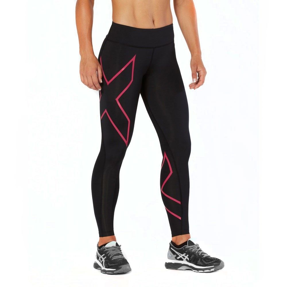 Dámské kompresní legíny 2XU Mid-Rise Compression Tights, Lososová