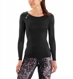 Dámské kopresní triko SKINS DNAmic Womens Long Sleeve Top, Black, DA99060059033