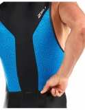 Pánská triatlonová kombinéza 2XU Perform Trisuit Front Zip, Black Blue