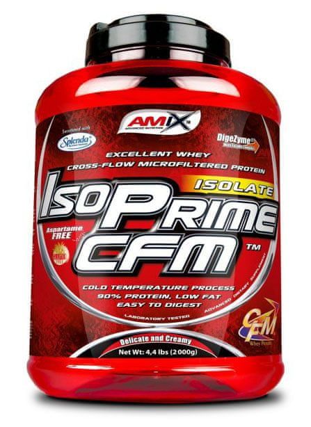 IsoPrime CFM obsahuje 87 % čistého proteinu vyrobeného metodou CFM - Cross-Flow Microfiltration. Tato metoda zaručuje maximální čistotu, vysokou biologickou hodnotu a lehkou stravitelnost. IsoPrime CF