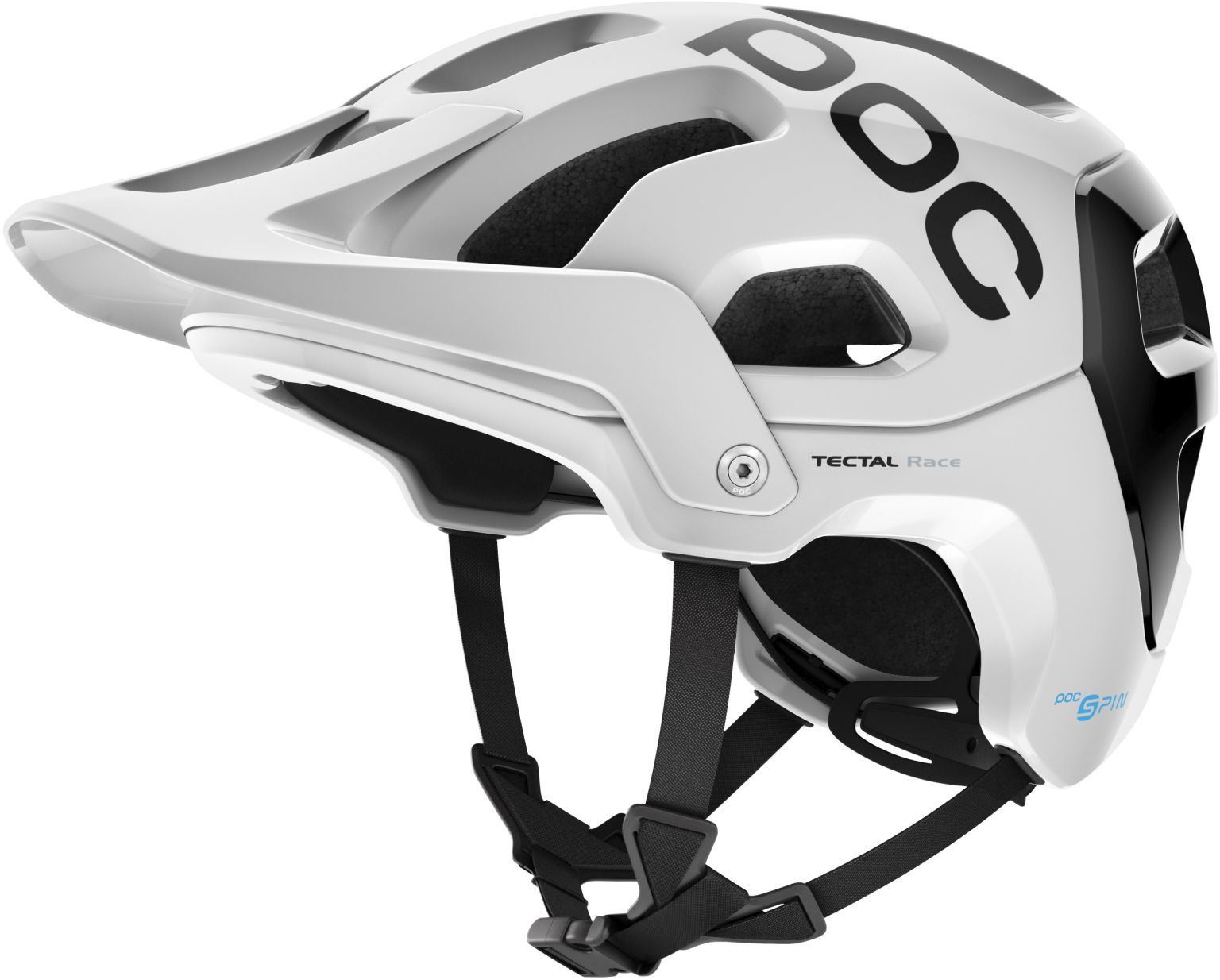 Cyklistická helma POC Tectal Race Spin, Hydrogen White/Uranium Black 2021, PC105118001