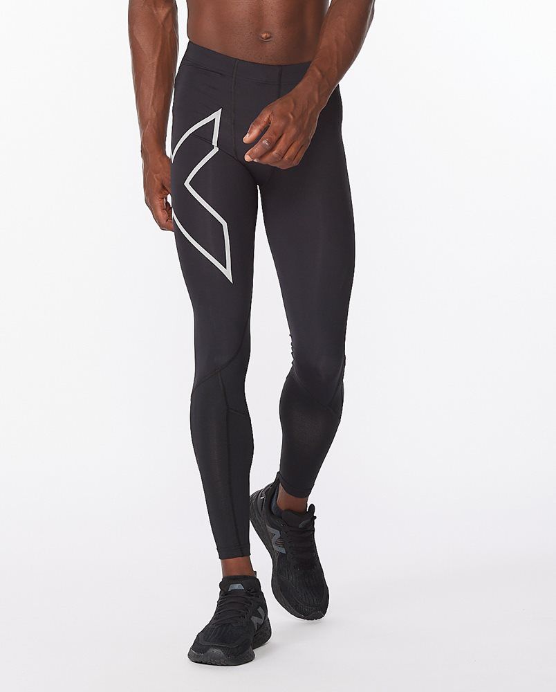 2XU Aero Vent kompresní legíny pánské, Black/Silver Reflective, MA6529b