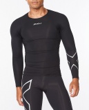 2XU Core Compression Long Sleeve kompresní tričko pánské, Black/Silver, MA6398a