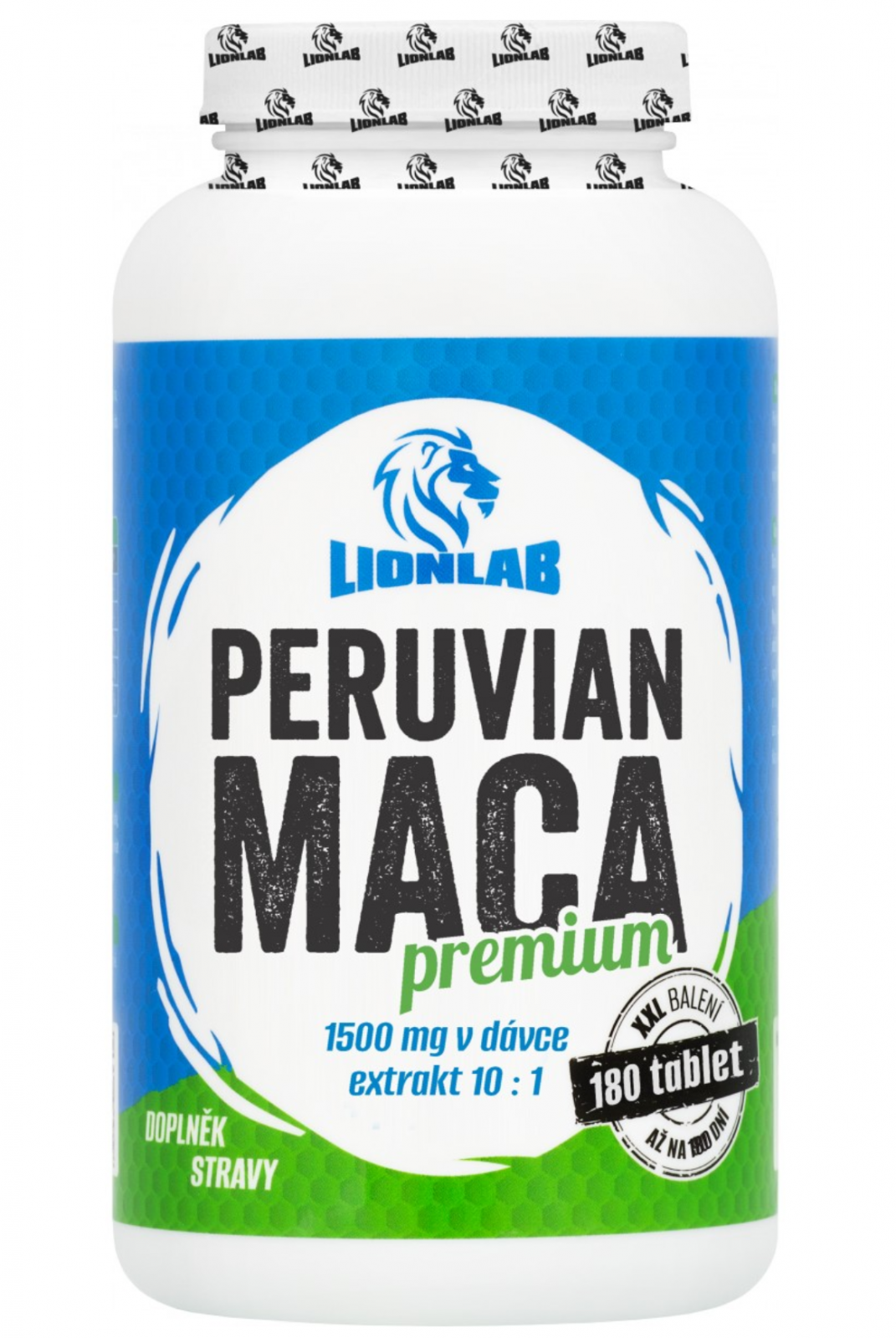 LIONLAB, Peruvian Maca Premium XXL, 180 kapslí
