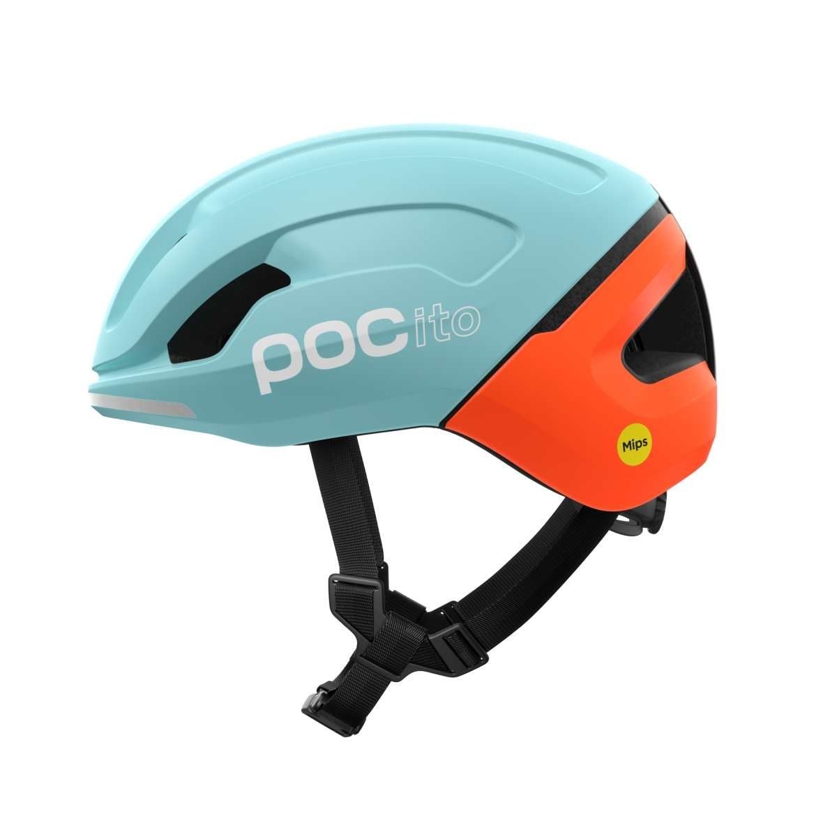 Dětská cyklistická helma POCito Omne MIPS 2026, Indicolite Blue Matt Carnelian Orange Matt, PC107368877