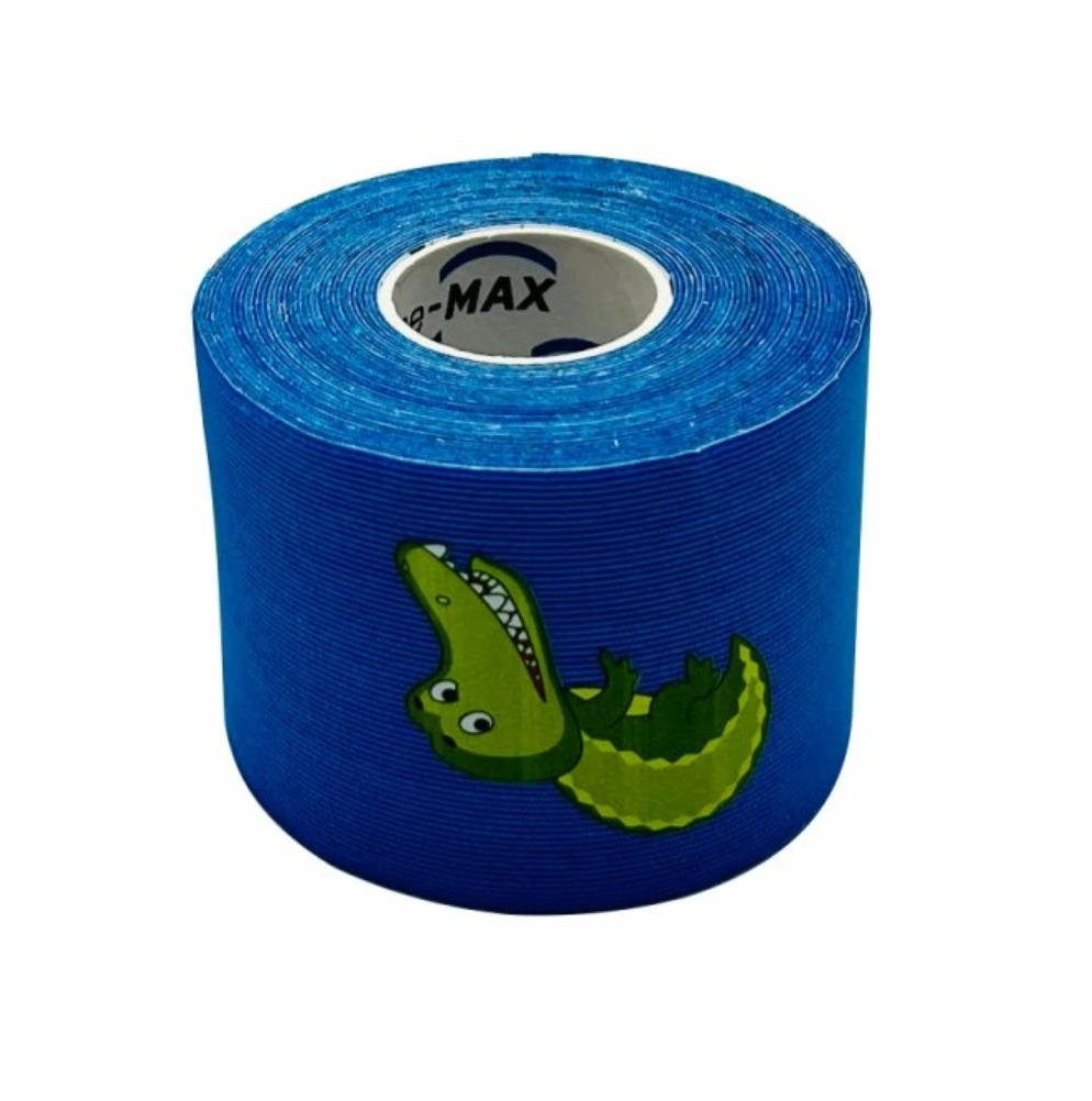 Kineziologický tejp Kine-MAX Happy Tape s obrázky, modrý