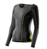SKINS DNAmic Womens Long Sleeve Top - Black/Limoncello