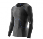 SKINS RY400 Mens Long Sleeve Top - Graphite/Blue